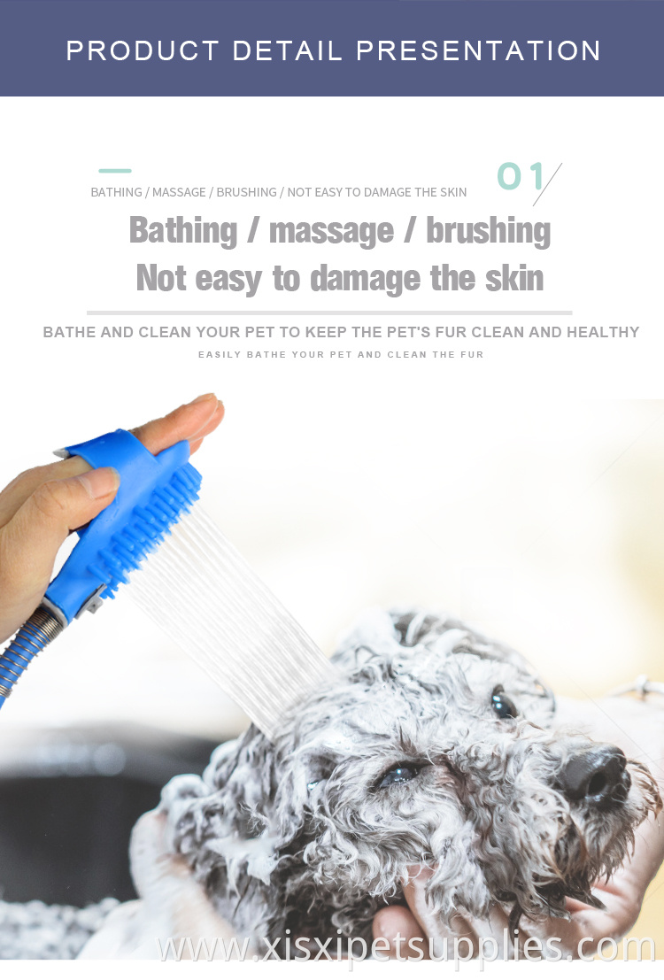 Factory Wholesale Portable Pet Water Washing Brush Dog Sprayer Bath Brush